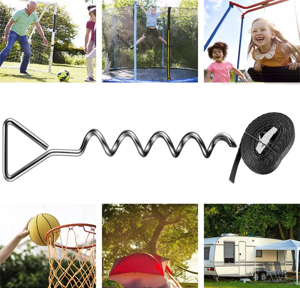 Sada kotiev do zeme, 4ks, 42,5x8,5cm, strieborná Monzana