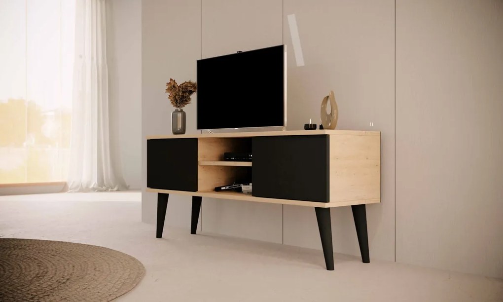 TV stolík TORONTO 120 cm dub artisan/čierny