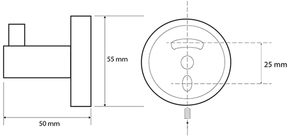 Sapho, X-ROUND BLACK vešiačik, čierna, XR205B