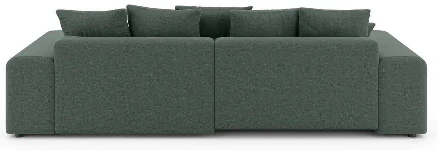 Tmavozelená rozkladacia rohová pohovka s úložným priestorom (variabilný roh) Luma – Ropez
