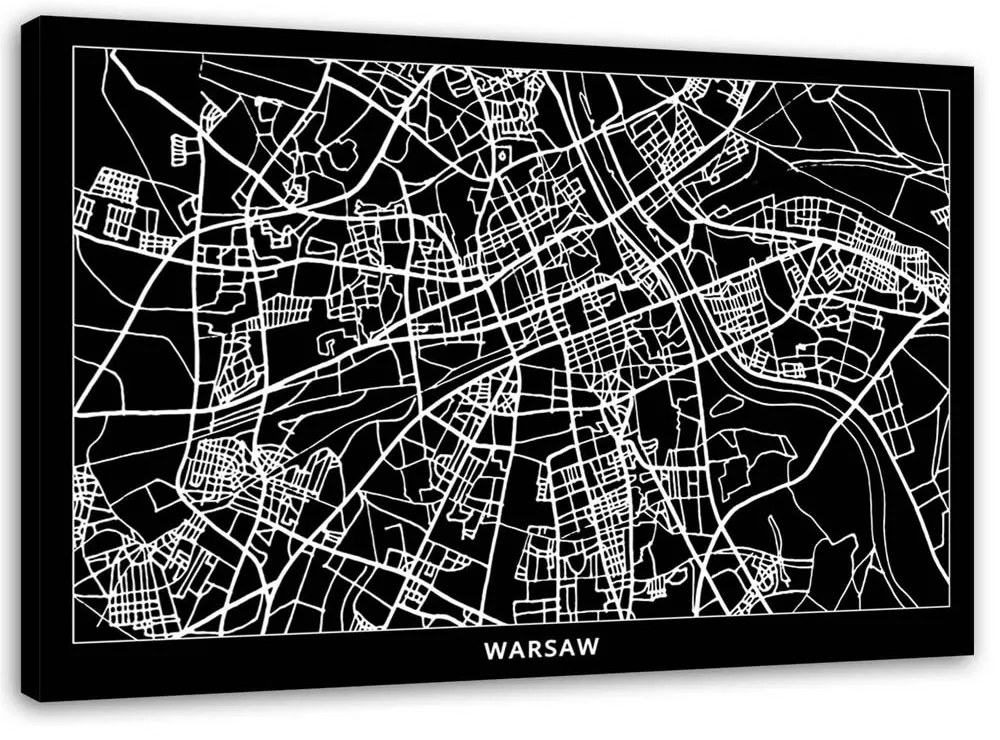 Gario Obraz na plátne Plán mesta Varšava Rozmery: 60 x 40 cm