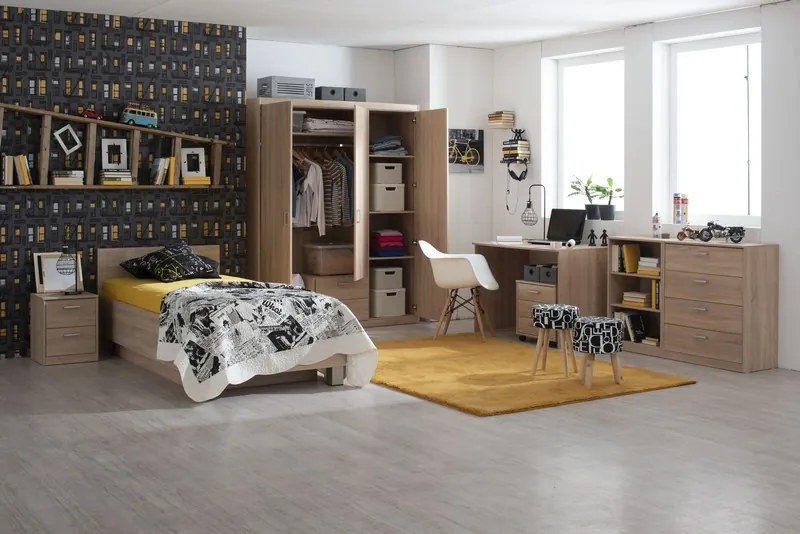 Šatníková skriňa Mega 140, dub sonoma