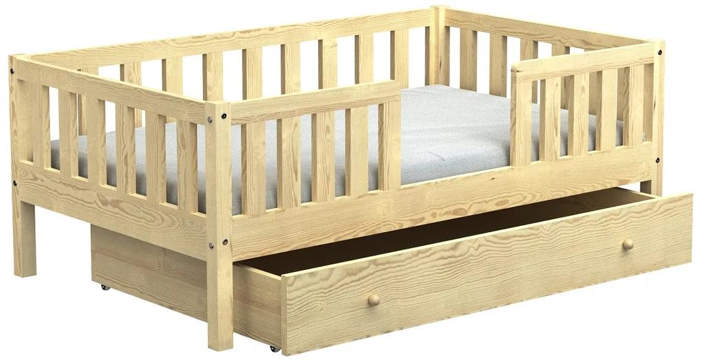 Detská posteľ Lilly 3 s úložným priestorom - 120 x 200 cm - prírodná borovica