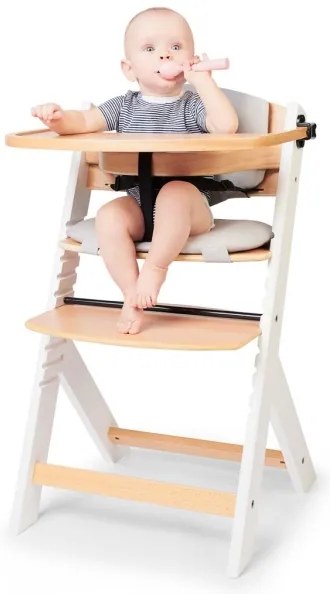 KINDERKRAFT - Detská jedálenská stolička ENOCK s polstrovaním šedá/biela