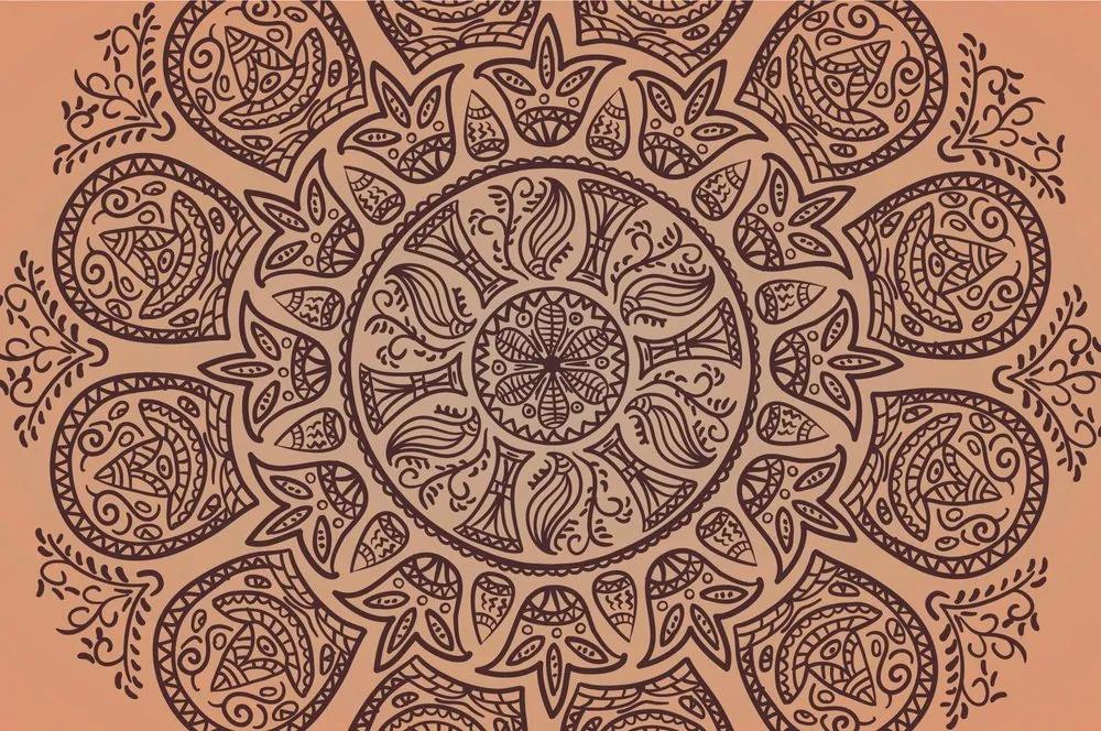 Samolepiaca tapeta Mandala s abstraktným ľudovým vzorom - 225x150
