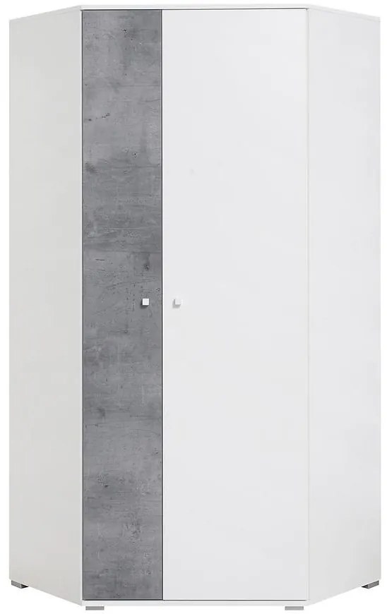 Rohová skriňa Sigma Si2 biely Lux/betón