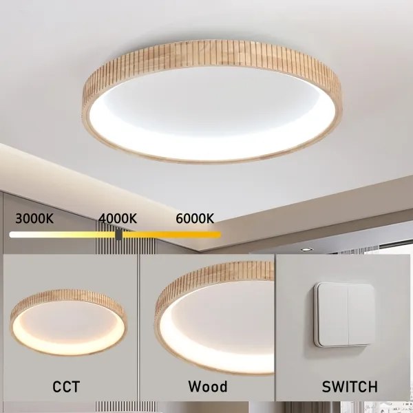 Brilagi - LED stropné svietidlo FALCON WOOD MODERN LED/60W/230V priemer 80 cm, drevené prevedenie