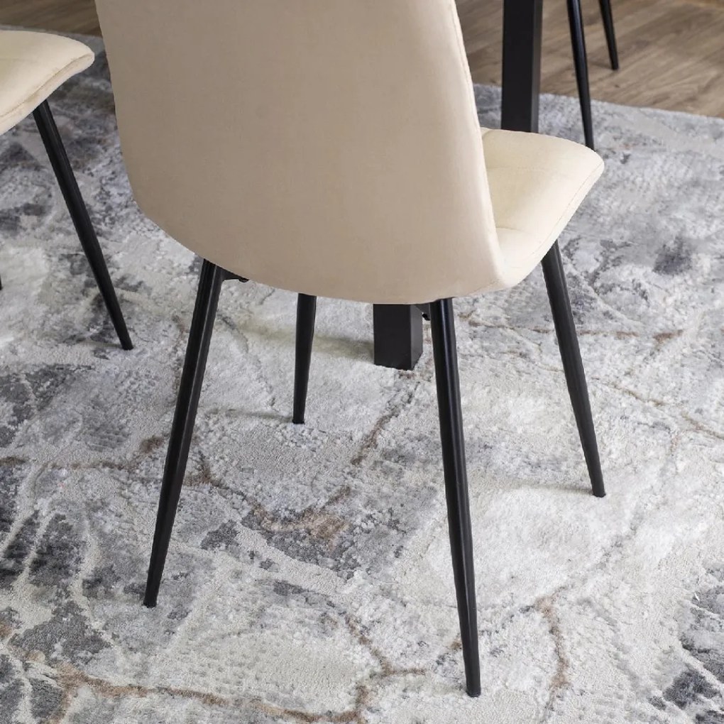 PROXIMA.store - Čalúnená jedálenska stolička PERU FARBA: horčicová, FARBA NÔH: čierna