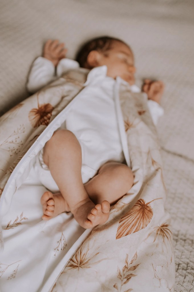 Bavlnený spací vak BOHO, PIESKOVÝ pre bábätko