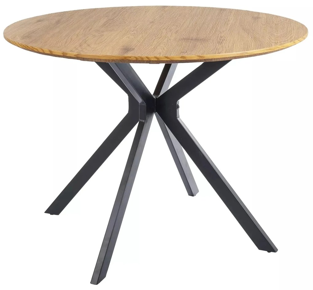 Okrúhly stôl Aster 100 cm dub prírodný/čierny