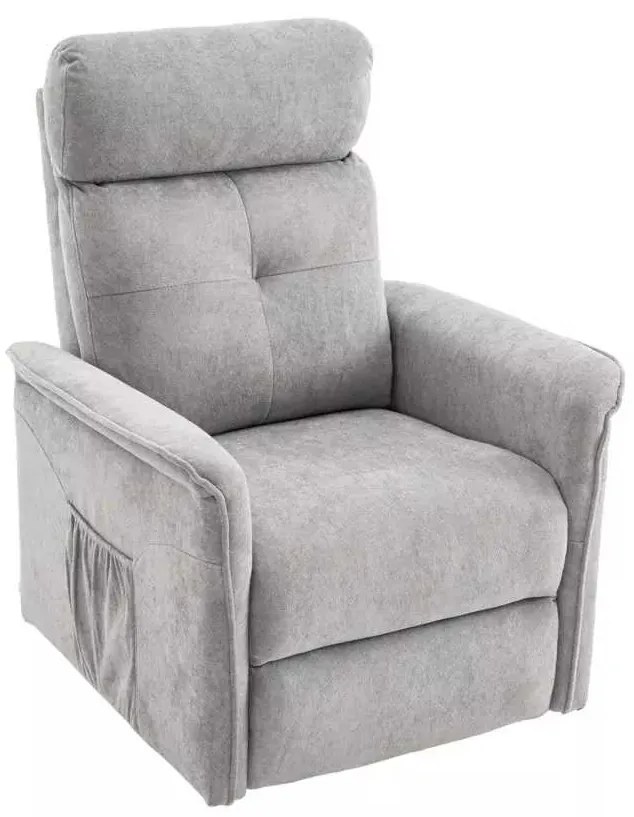 LuxuryForm DESIGN TV kreslo PEGAS s elektrickým polohovaním, masážou a výklopom - světle šedé