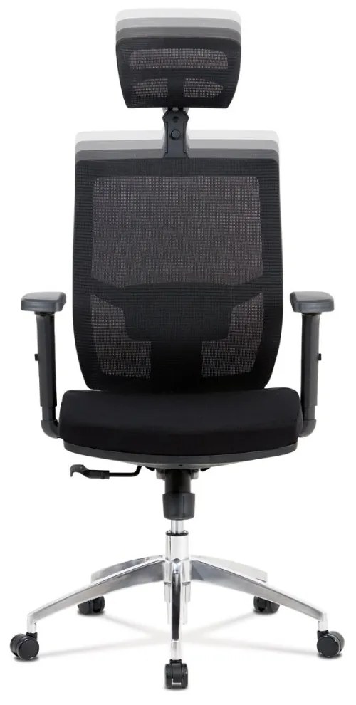 Kancelárska ergonomická stolička LEON — sieť/látka, čierna