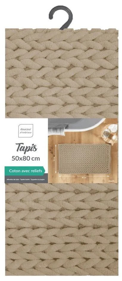 Svetlohnedá kúpeľňová predložka 50x80 cm Ariel – douceur d'intérieur