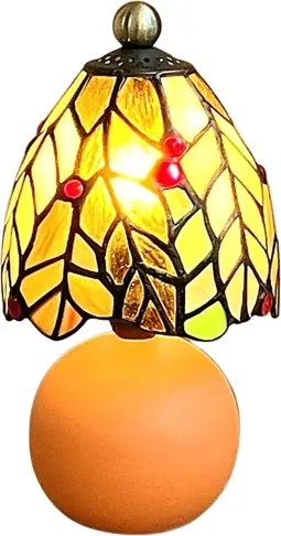 Nočná lampa Tiffany ORANGE vitráž FLORA 23*Ø12 1*E14