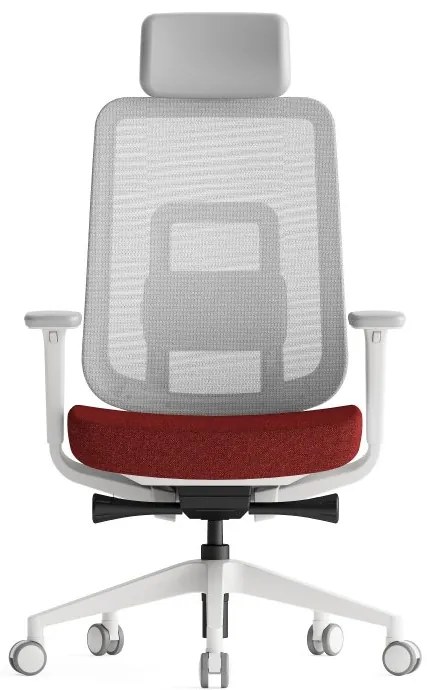 Kancelárska ergonomická stolička K42 White — sieť, látka, biela / viac farieb Modrá
