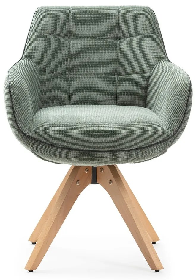 Zelené čalúnené jedálenské kreslá v súprave s podrúčkami 2 ks Donatelo – Marckeric