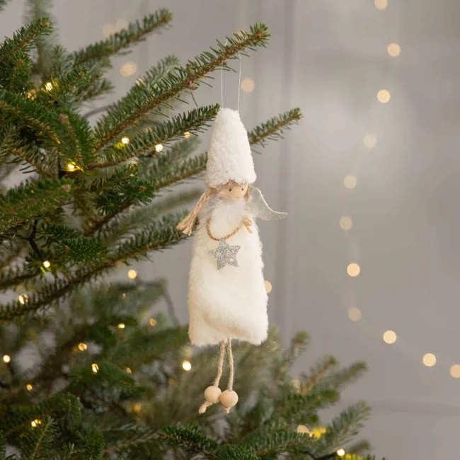 Vianočná ozdoba PLYS biely anjelik 985076