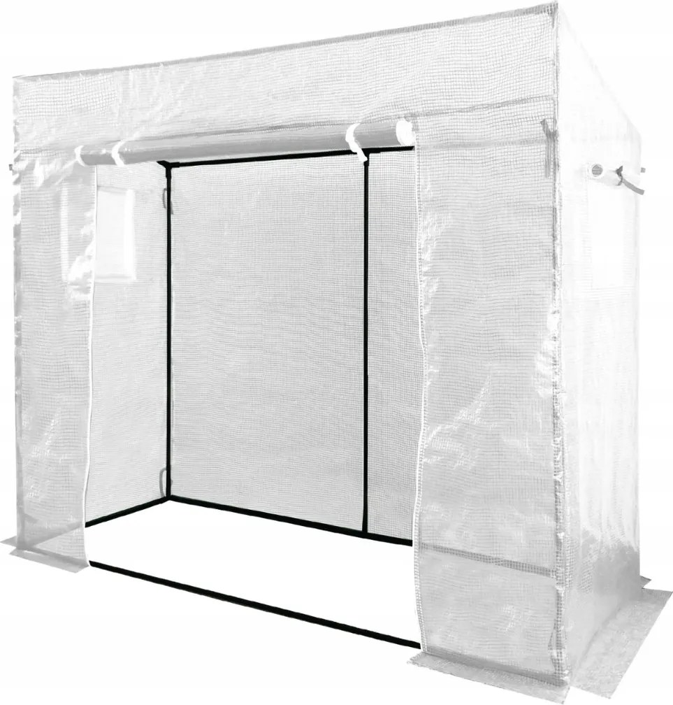 Garden Line Biely skleník na paradajky 200 x 77 x 168/146 cm