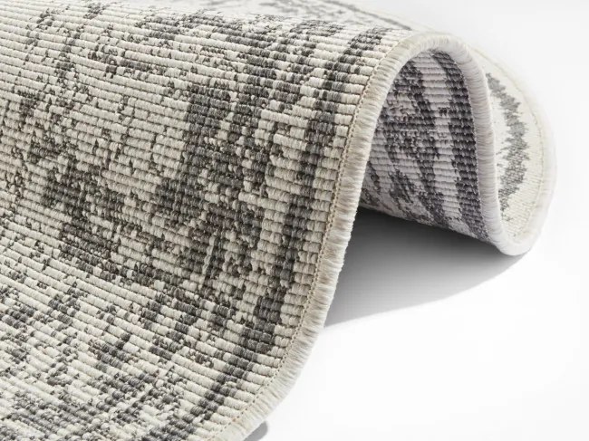 Obojstranný koberec Hanse Home Twin Supreme Borbon sivý / krémový kruh