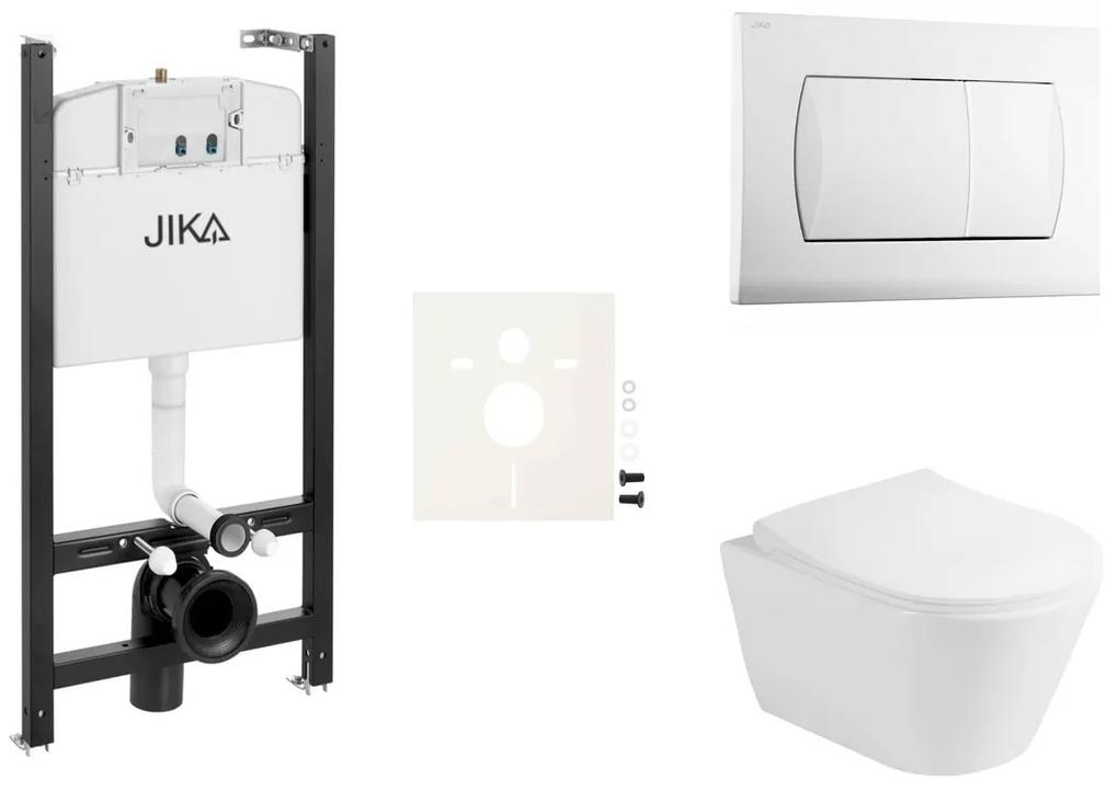 Cenovo zvýhodnený závesný WC set Jika do ľahkých stien / predstenová montáž + WC Glacera Ava SIKOJSAVA1