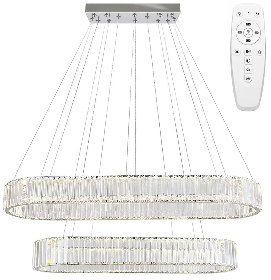Toolight Toolight, LED stropné svietidlo 100x39 cm, 72W, APP1546-CP2, chrómová, OSW-05475
