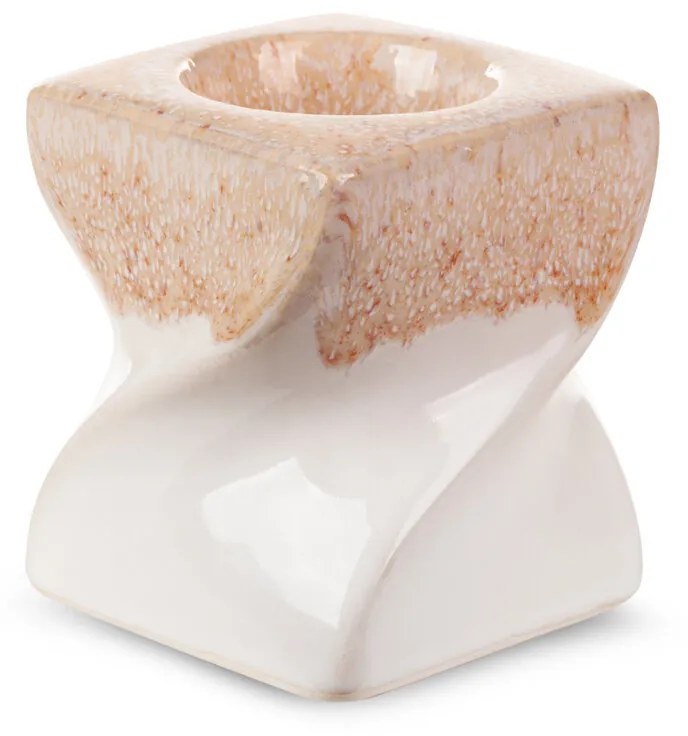 KERAMICKÝ SVIETNIK RUBEN (01) 7X7X8 CM KRÉMOVÁ