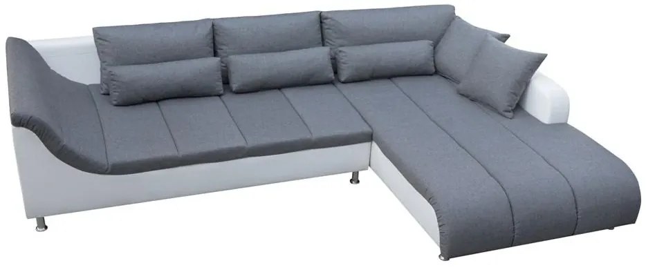 LOFT rohová sedacia súprava, Ľavá, biela/hnedá (soft 17/inari 27)