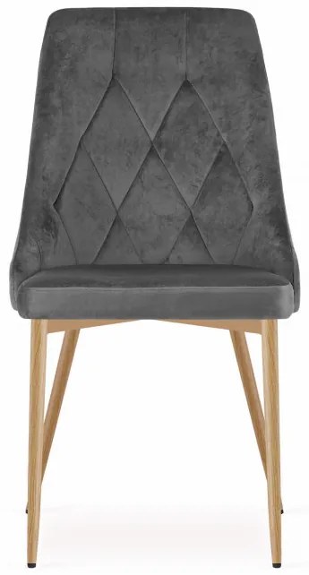 Jedálenská stolička IMOLA zamatová tmavosivá / drevené nohy