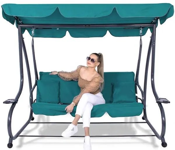 Hojdačka 3-miestna SPRINGOS GS0020 - modrá