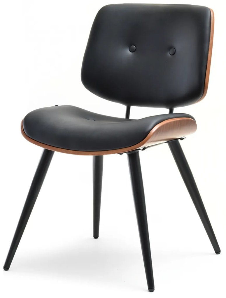 Stolička Grimo (orech + čierna). Akcia -24%. Vlastná spoľahlivá doprava až k Vám domov. 1111069