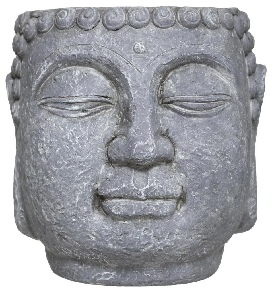 BETÓNOVÝ KVETINÁČ BUDDA 17,5X17,5 CM SIVÁ