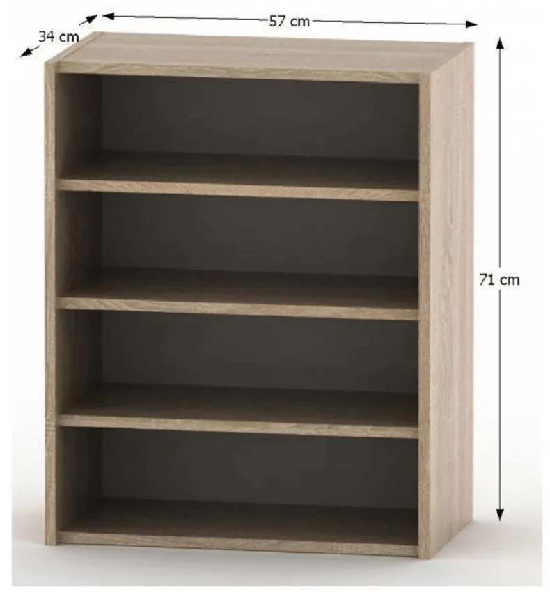 Regál Asista AS 013 dub sonoma. Vlastná spoľahlivá doprava až k Vám domov. 788567