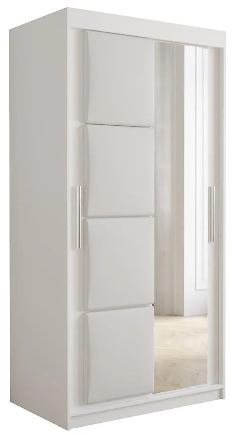 Skriňa Tapi 100 Biely/Biela ekokoža