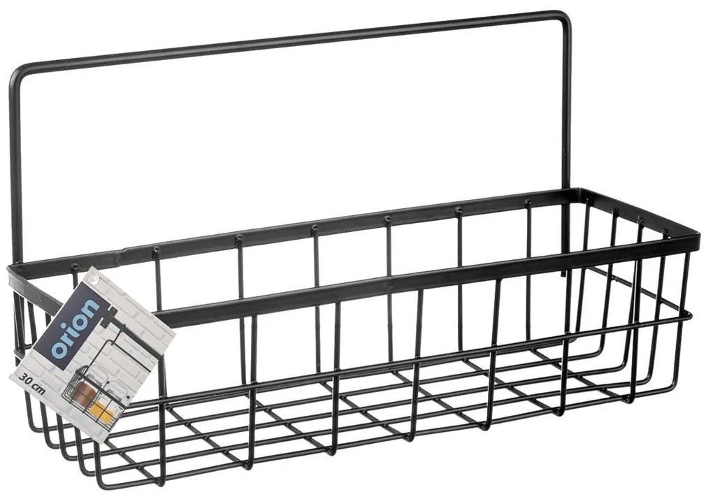 Orion Dekoratívny kovový košík, čierny, organizér na korenie alebo prísady