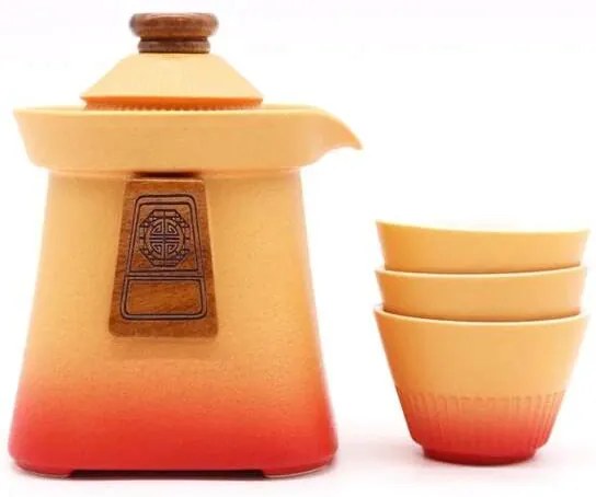 AWM Čínska čajová súprava Chrám oranžová 450ml