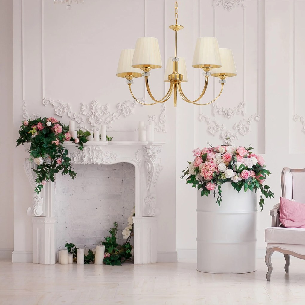 Toolight Toolight, stropná lampa 5xE14 APP1014-5CP, béžová, OSW-05557