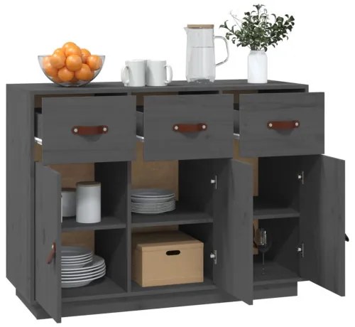 vidaXL Komoda sivá 100x40x75 cm borovicový masív-