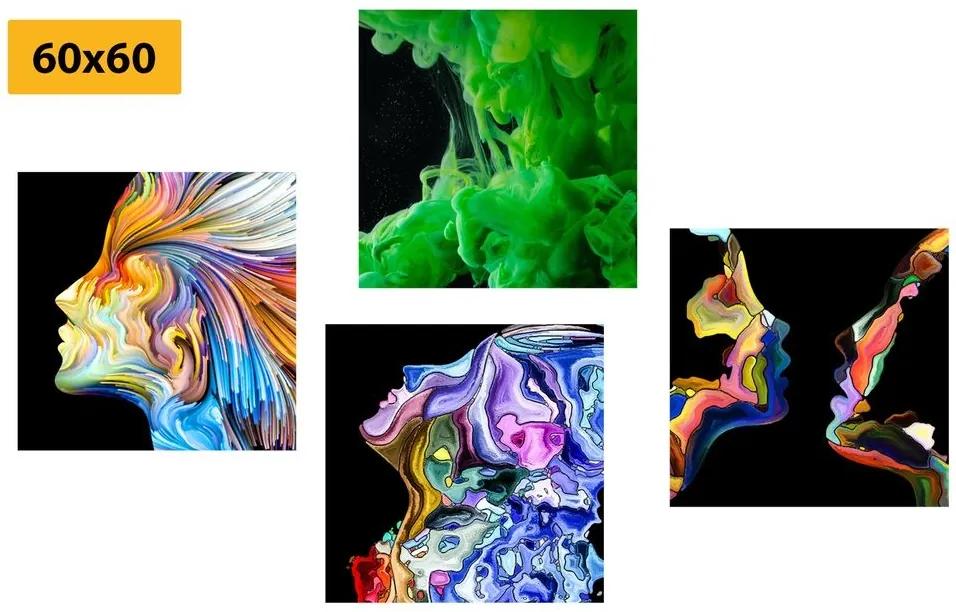 Set obrazov pestrofarebná abstrakcia - 4x 60x60