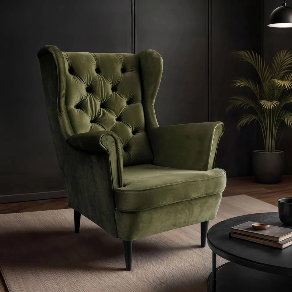 KRESLO UŠIAK BRUNO 2 CHESTERFIELD ROYAL VELVET 215