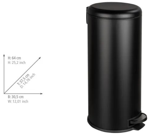 WENKO 54915100 - Kôš LEMAN 30,5x64 cm čierny