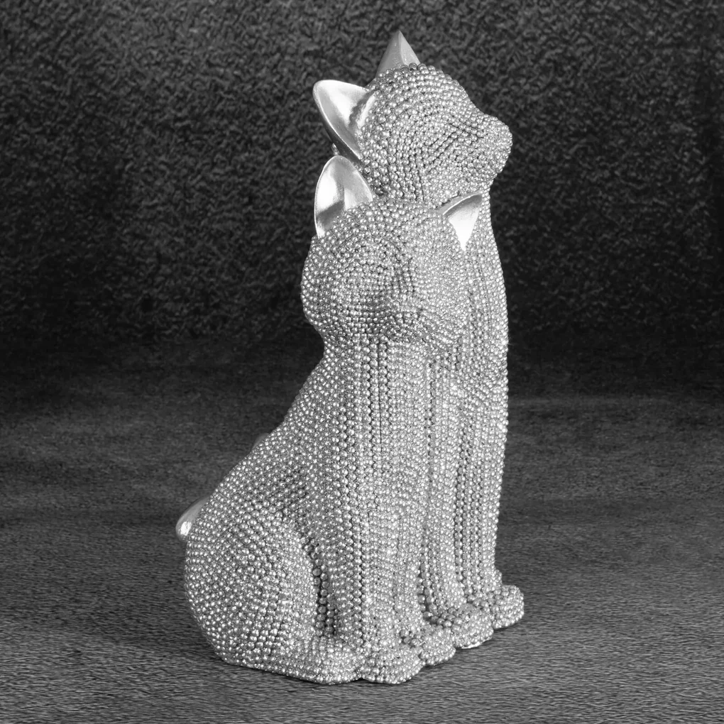 DEKORAČNÁ SOŠKA ELDO 13X11X21 CM STRIEBORNÁ