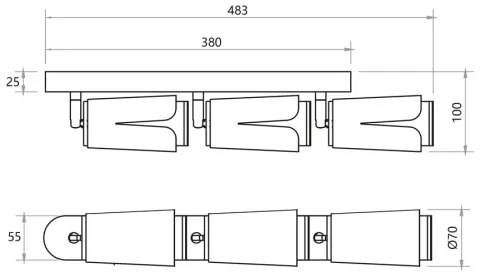 Bodové svietidlo FLOWER 3xGU10/8W/230V čierna