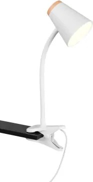 Čítacia lampička so štipcom LED Pongo, biela%