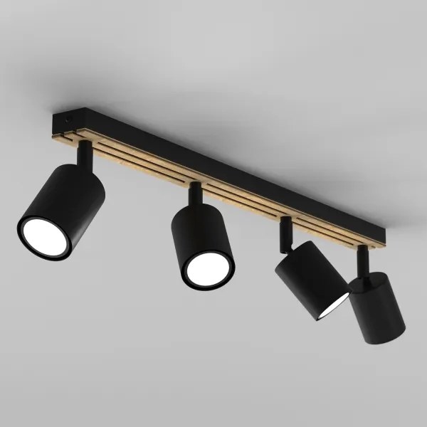 Bodové svietidlo TERRA 4xGU10/8W/230V čierna/dub