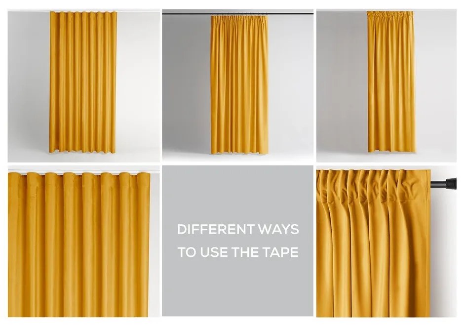 Žltý zamatový dimout záves 140x270 cm Pleat – Restilo
