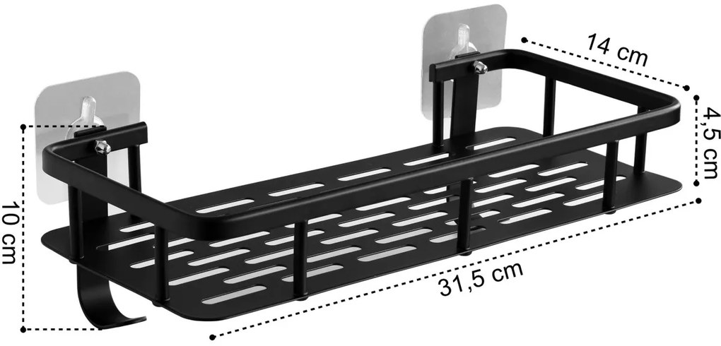 Súprava 2 ks kúpeľňových poličiek ITAKA čierna