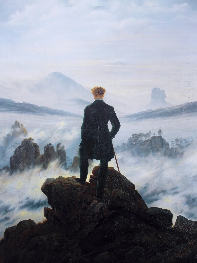 Umelecká tlač Wanderer Above the Sea Fog (Vintage Masterpiece) - Caspar David Friedrich, (30 x 40 cm)