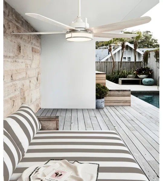 Lucci air 213176-LED Stropný ventilátor LOUISVILLE 1xGX53/18W/230V drevo/bílá+DO