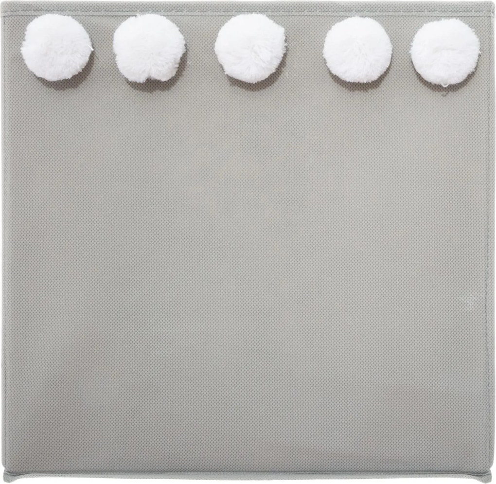Úložný box Pompoms, 29x29x29 cm, sivá