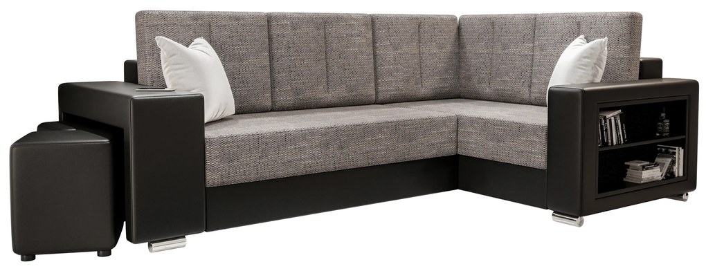 Rohová sedacia súprava Lush (sivá + čierna) (P). Akcia -20%. Vlastná spoľahlivá doprava až k Vám domov. 1062063